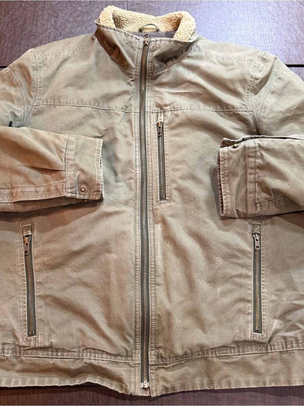 Vintage Style L.L.Bean Olive Green Pine Ridge Blanket Lined Field Barn Coat Sz L